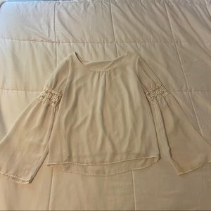 Tobi White Top with Lacey Detail